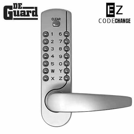 Deguard Mechanical Keypad Keyless Lever Satin Chrom DMLEZ-SC